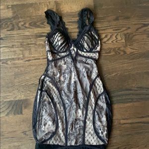 Lace bodysuit mini dress